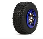 MICRO Blue Mounted Tyres (4), 0605482048474, 605482048474, LOS-B-1592, Losi-LOSB-1592