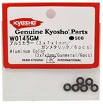 Aluminum Collar (3x7x2mm/Gunmetal/6p) KYOW0145GM